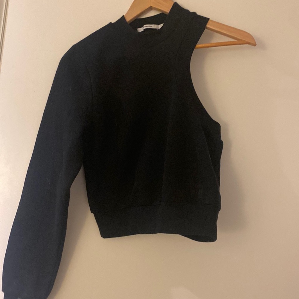 T by Alexander wang on shoulder sweat top sz small in black